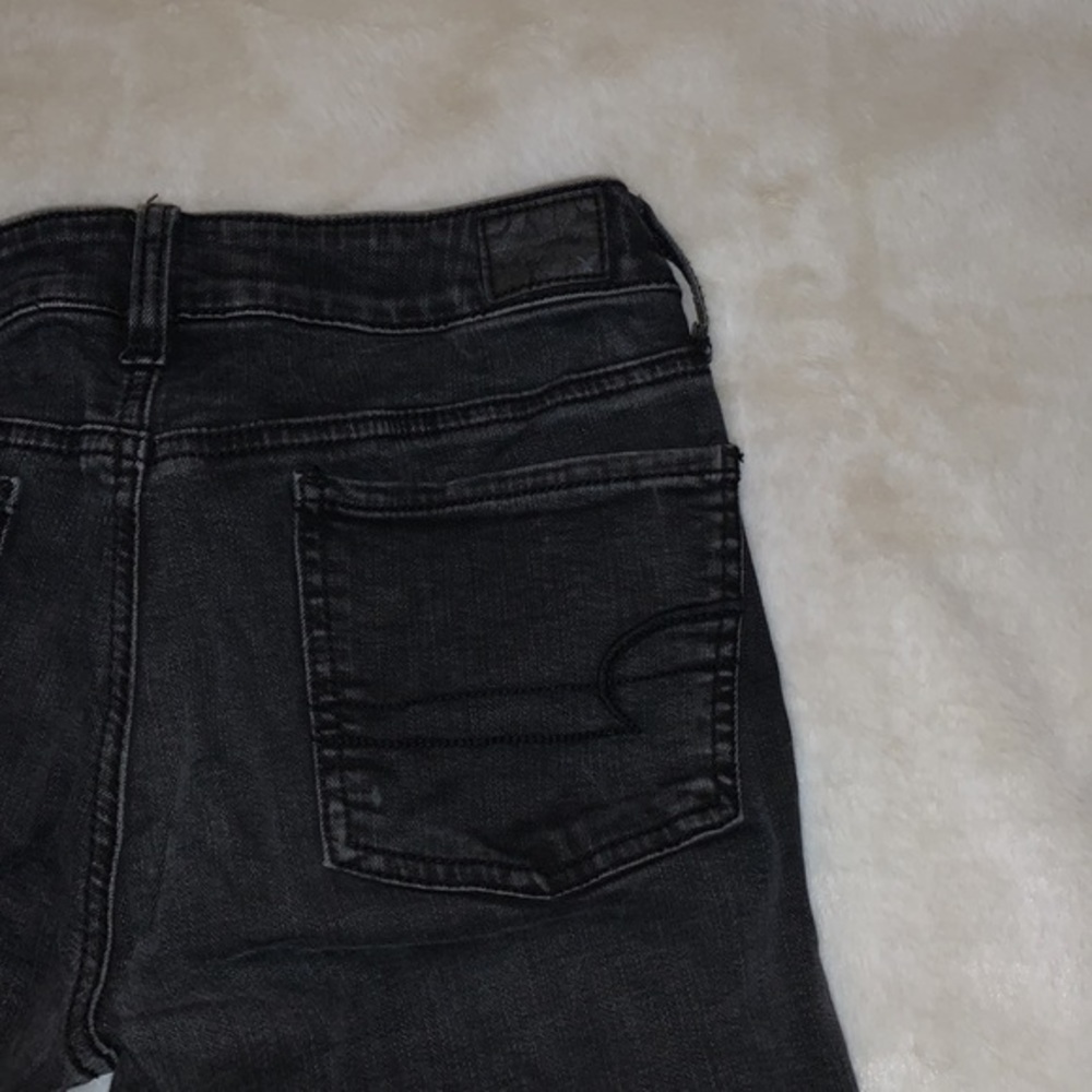 American Eagle Black Distressed Jegging Jeans Sz 6